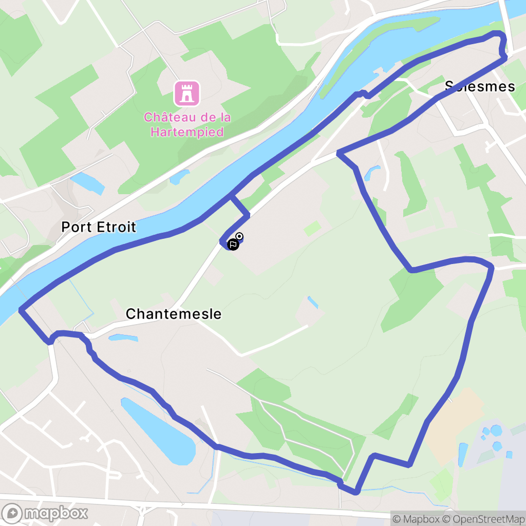 Solesmes : carte du parcours de randonnée - France