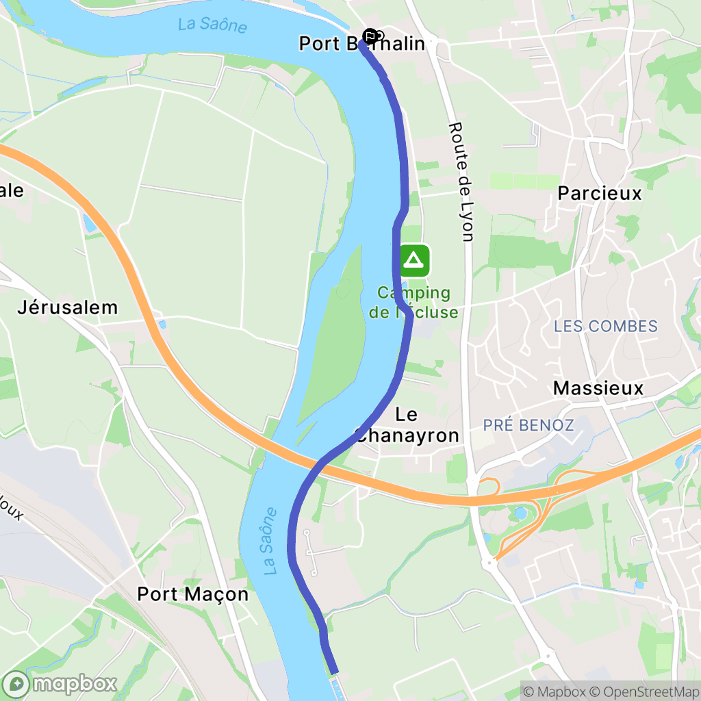 Reyrieux : carte du parcours de randonnée - France