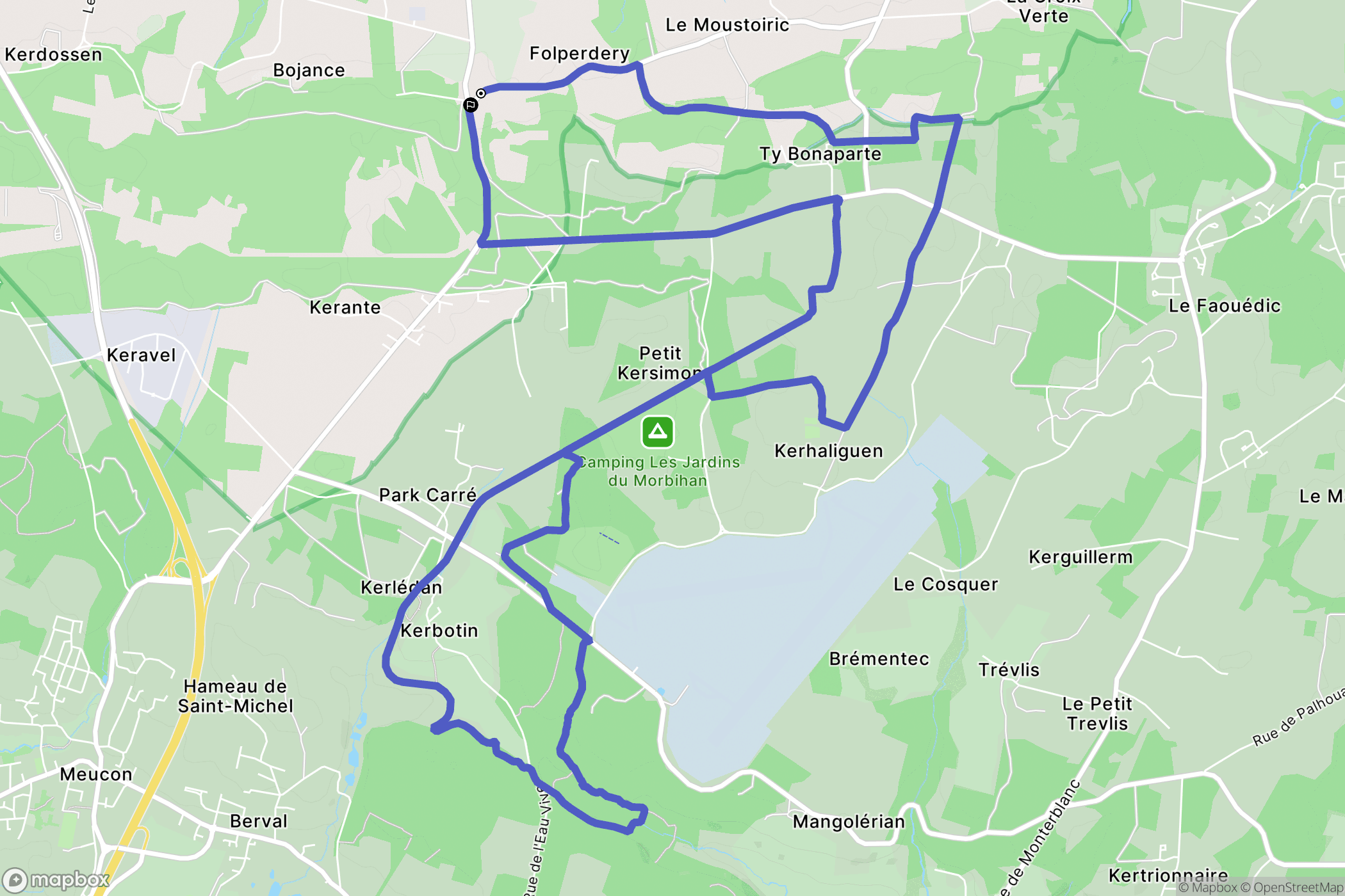 Locqueltas : carte du parcours de randonnée - France