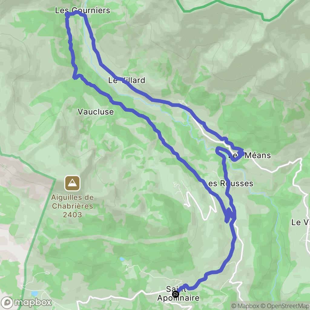 Saint-Apollinaire : carte du parcours de randonnée - France