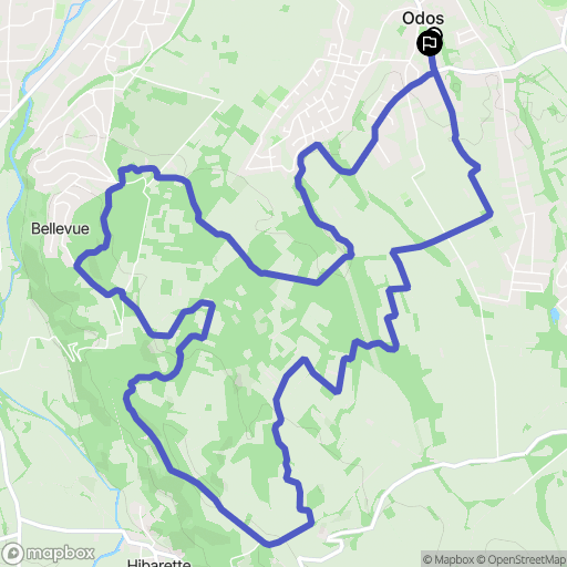 Odos : carte du parcours de randonnée - France