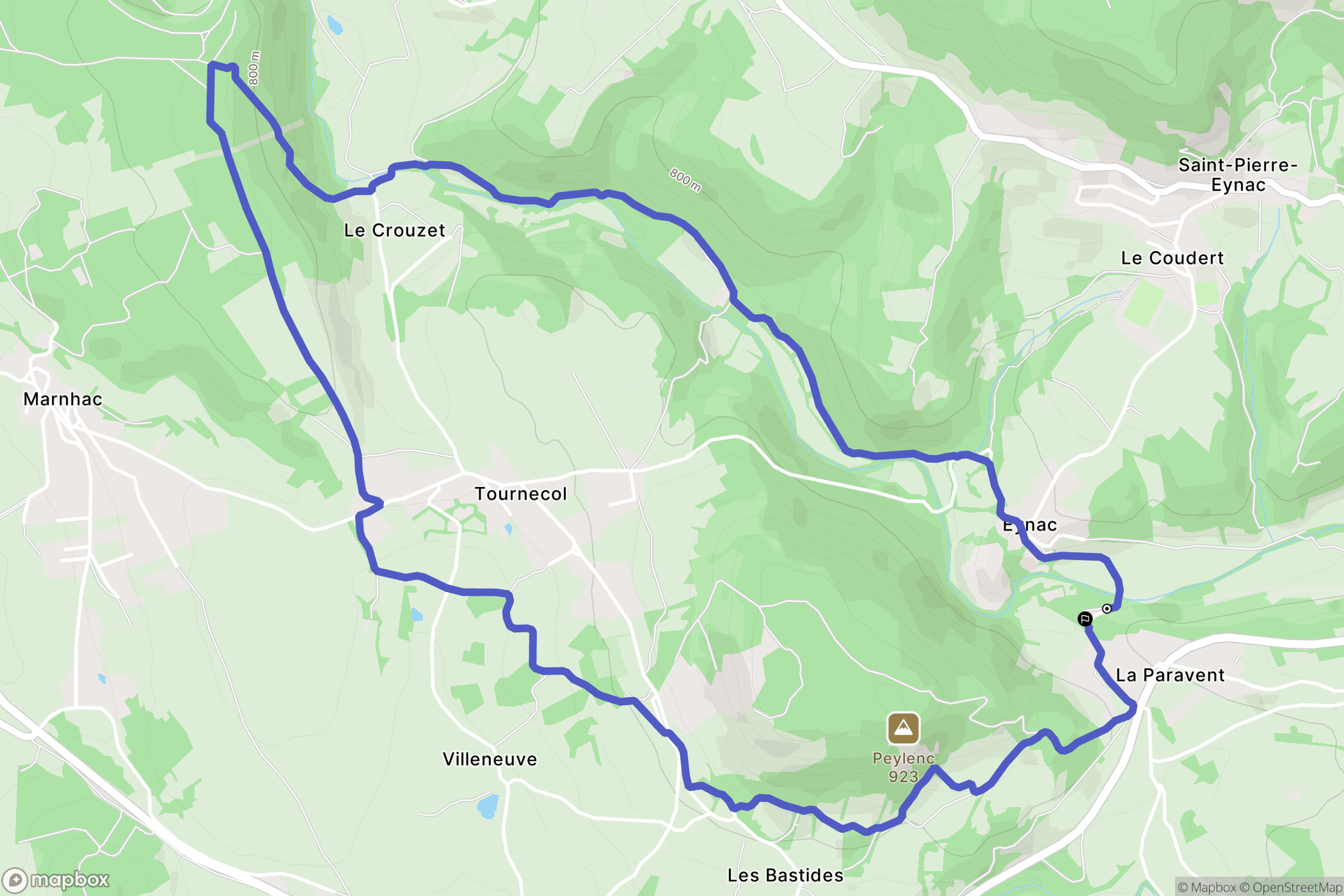 Saint-Pierre-Eynac : carte du parcours de randonnée - France