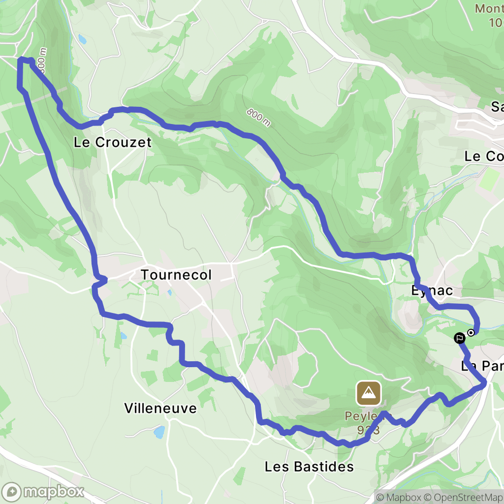 Saint-Pierre-Eynac : carte du parcours de randonnée - France