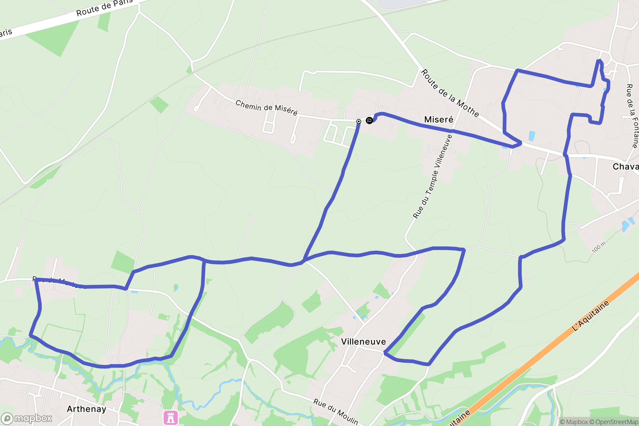 La Crèche : carte du parcours de randonnée - France