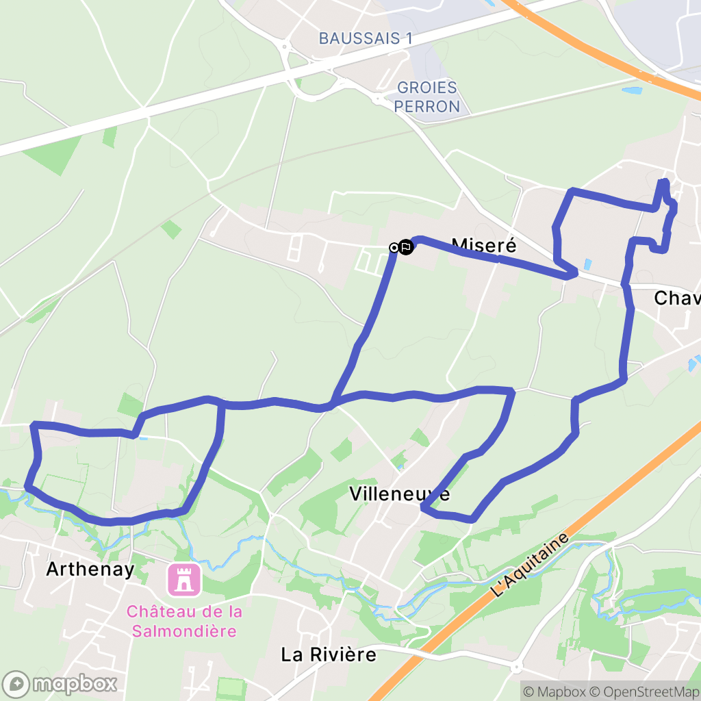 La Crèche : carte du parcours de randonnée - France