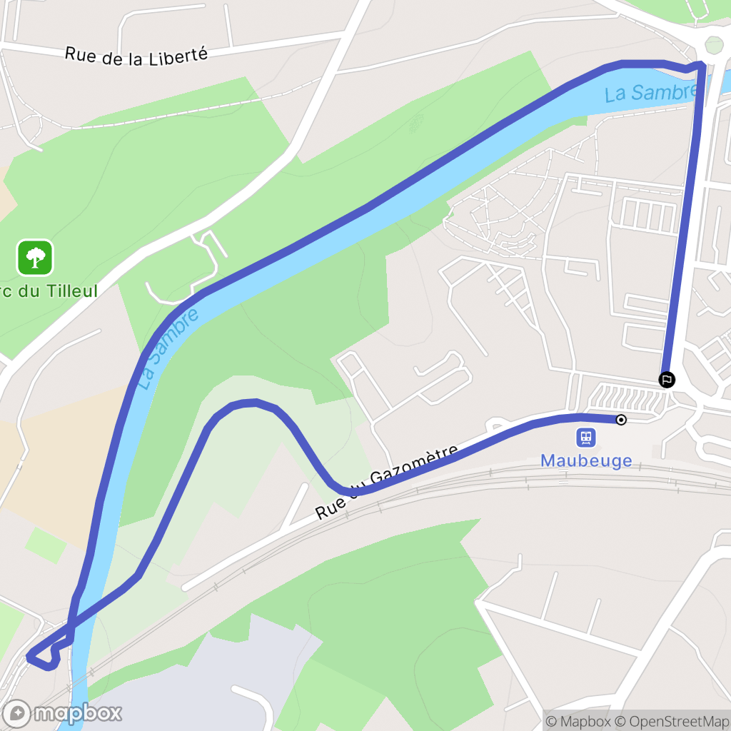 Maubeuge : carte du parcours de randonnée - France