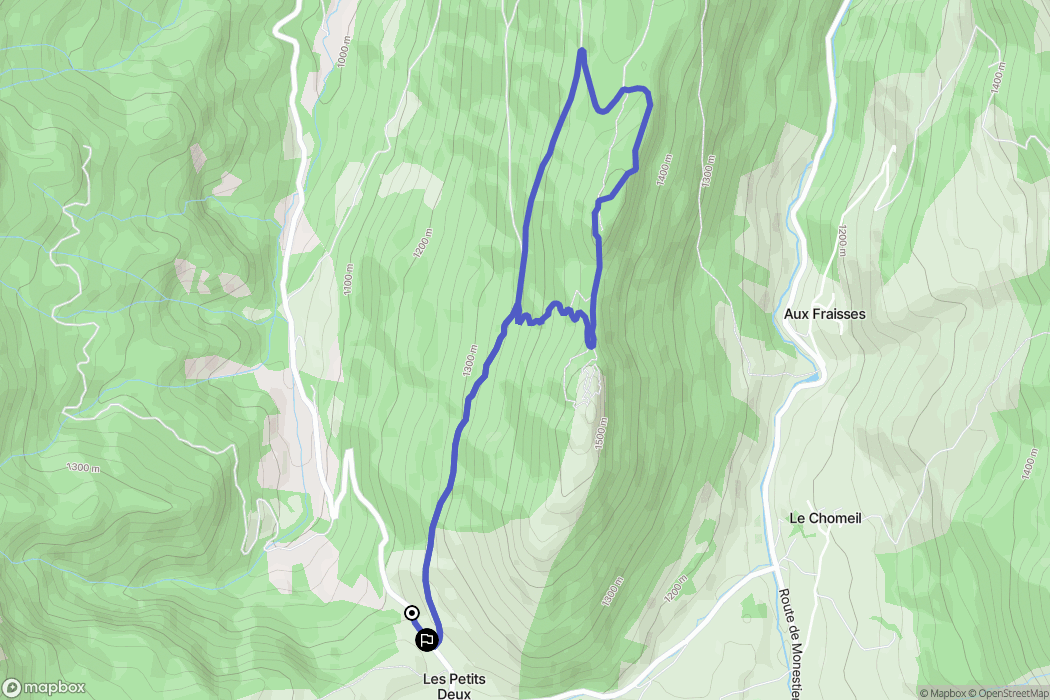 Gresse-en-Vercors : carte du parcours de randonnée - France