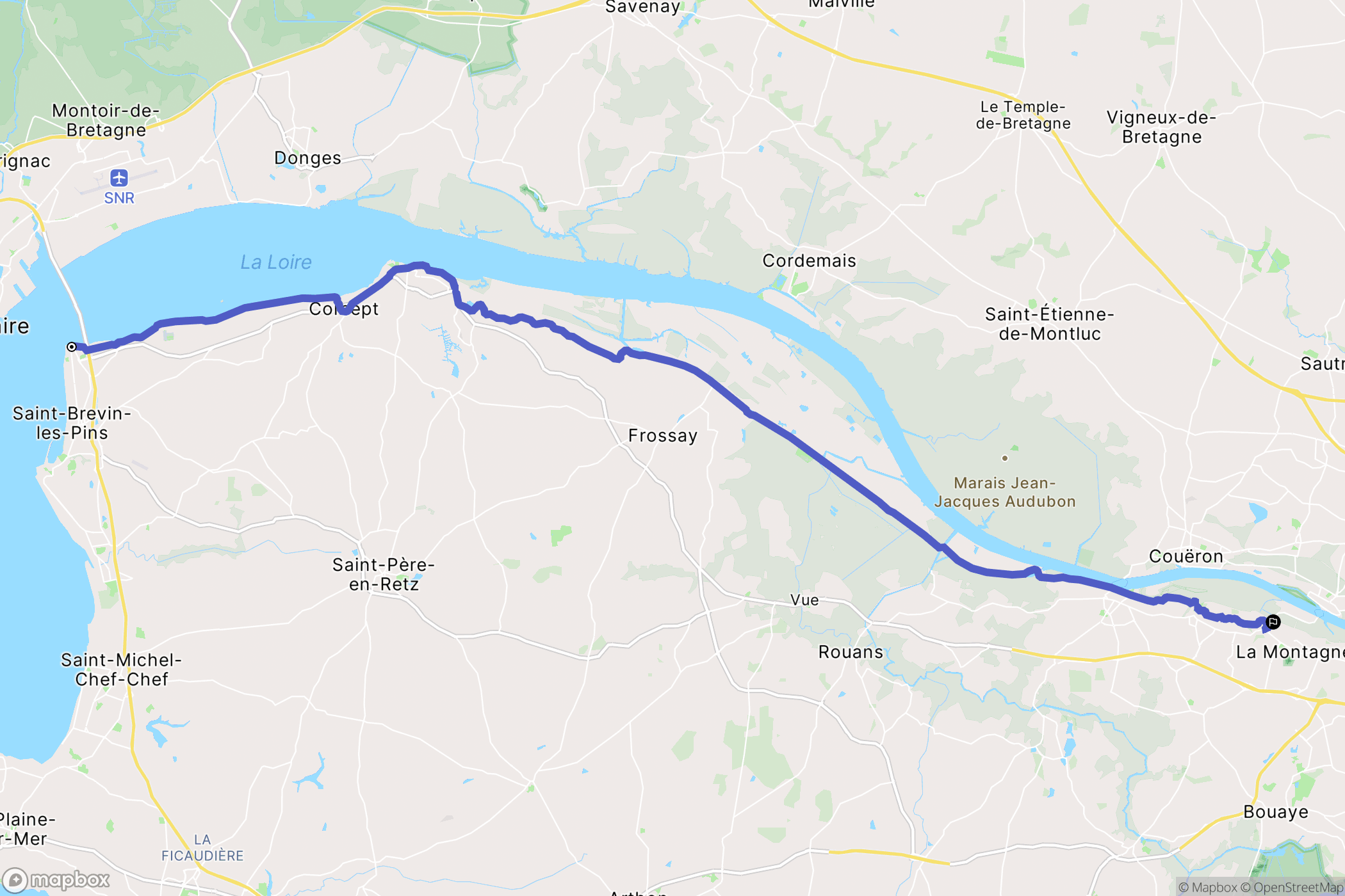 Saint-Brevin-les-Pins : carte du parcours de randonnée - France