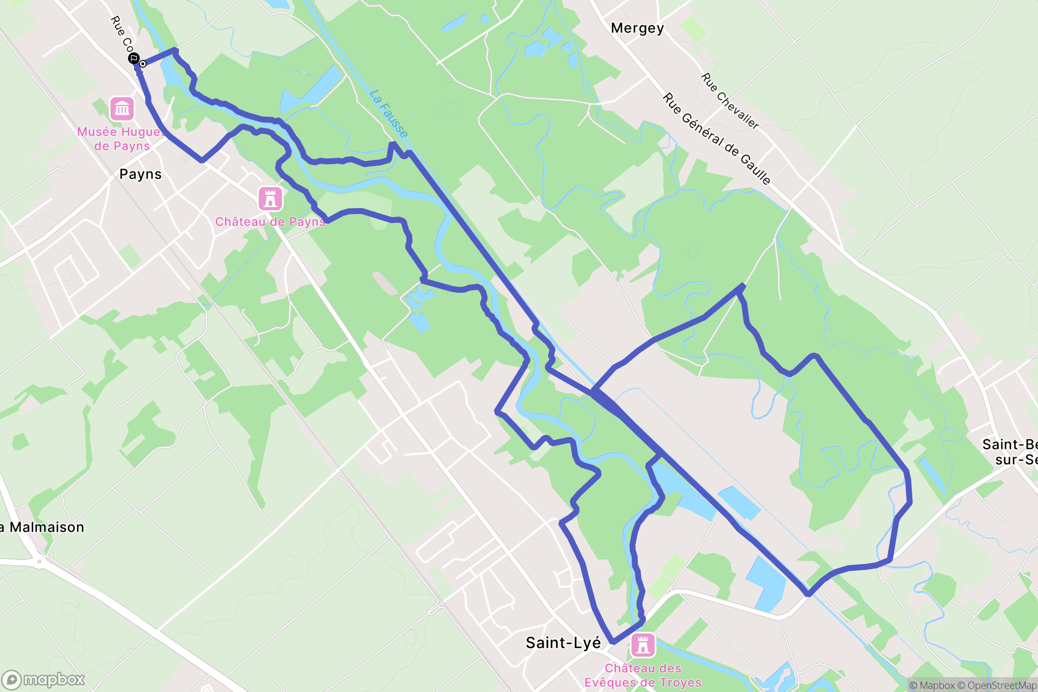 Payns : carte du parcours de randonnée - France