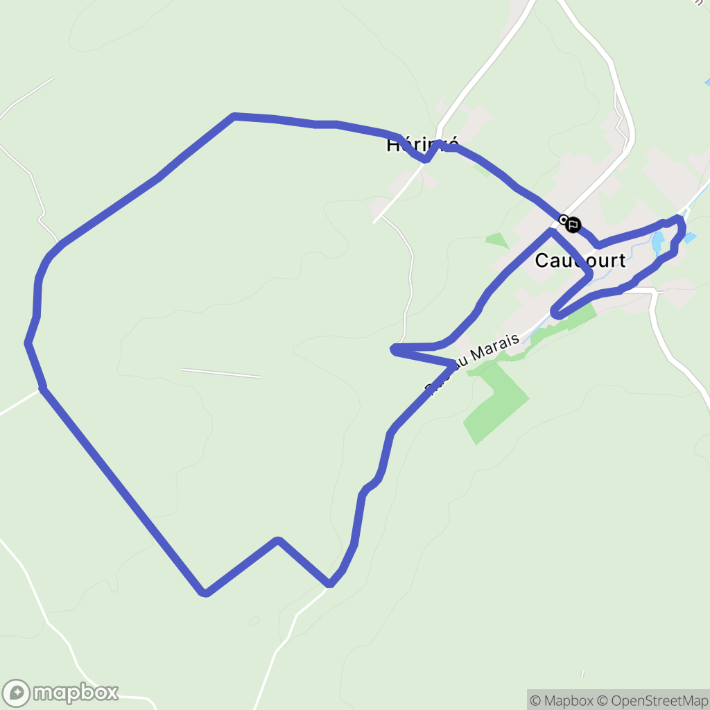Caucourt : carte du parcours de randonnée - France