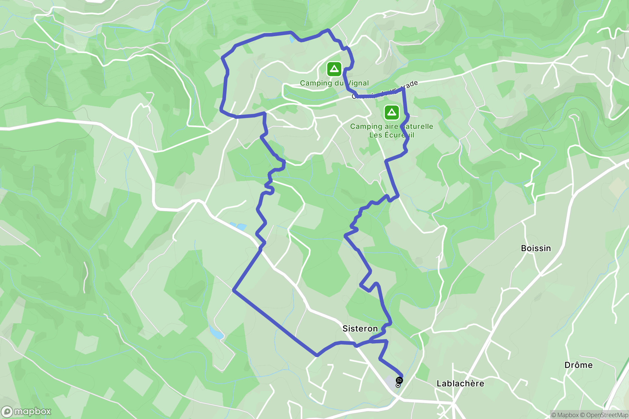 Lablachère : carte du parcours de randonnée - France