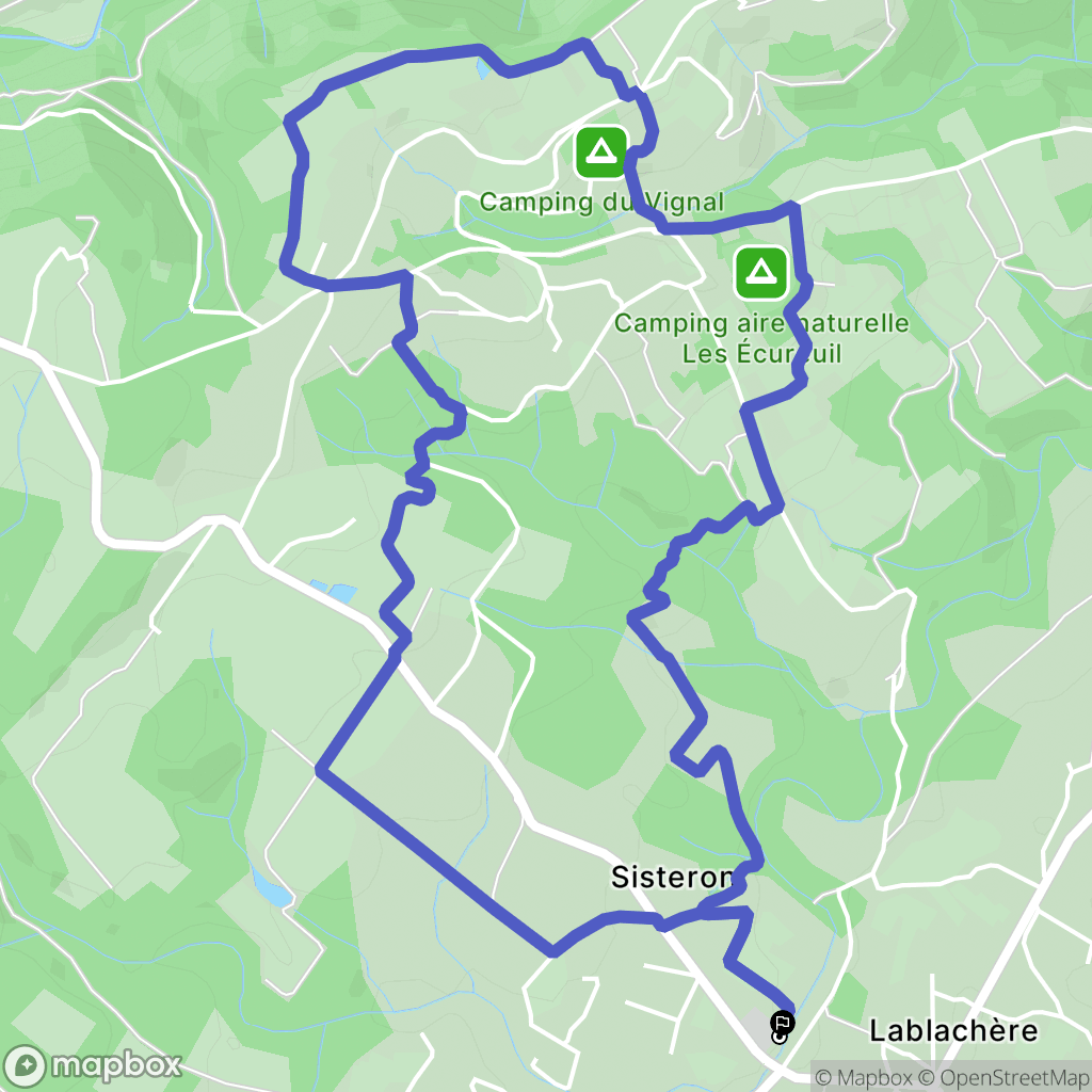 Lablachère : carte du parcours de randonnée - France