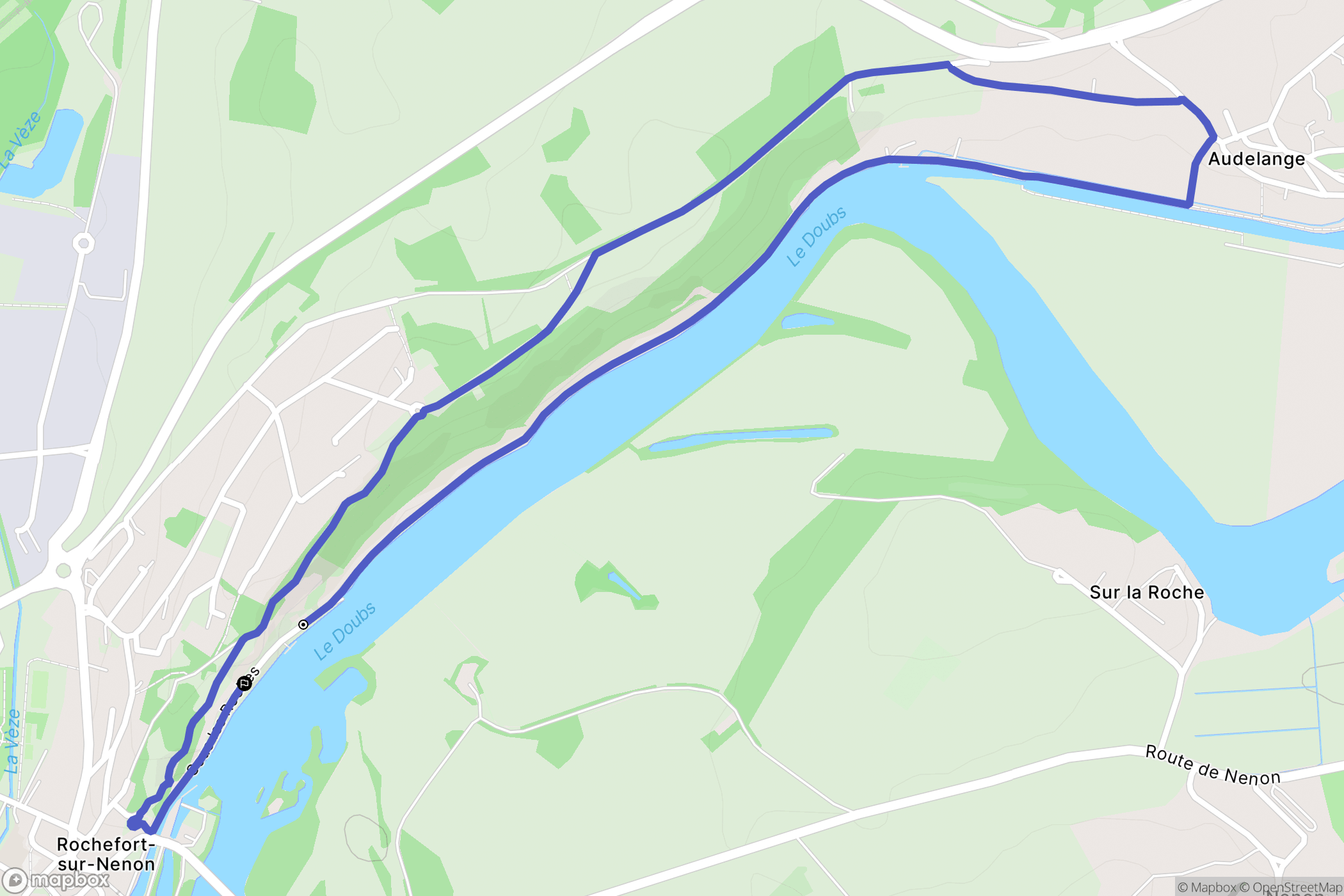 Rochefort-sur-Nenon : carte du parcours de randonnée - France