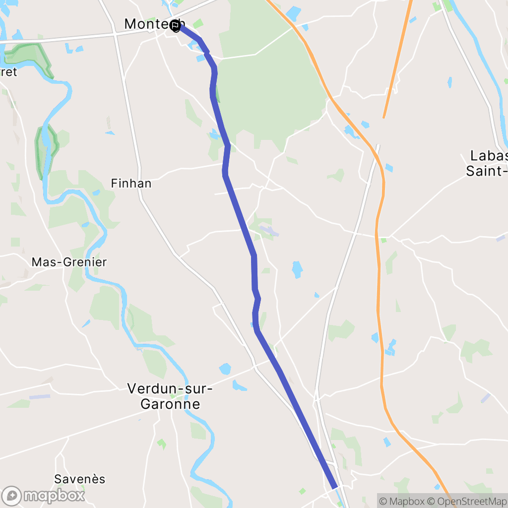 Montech : carte du parcours de randonnée - France