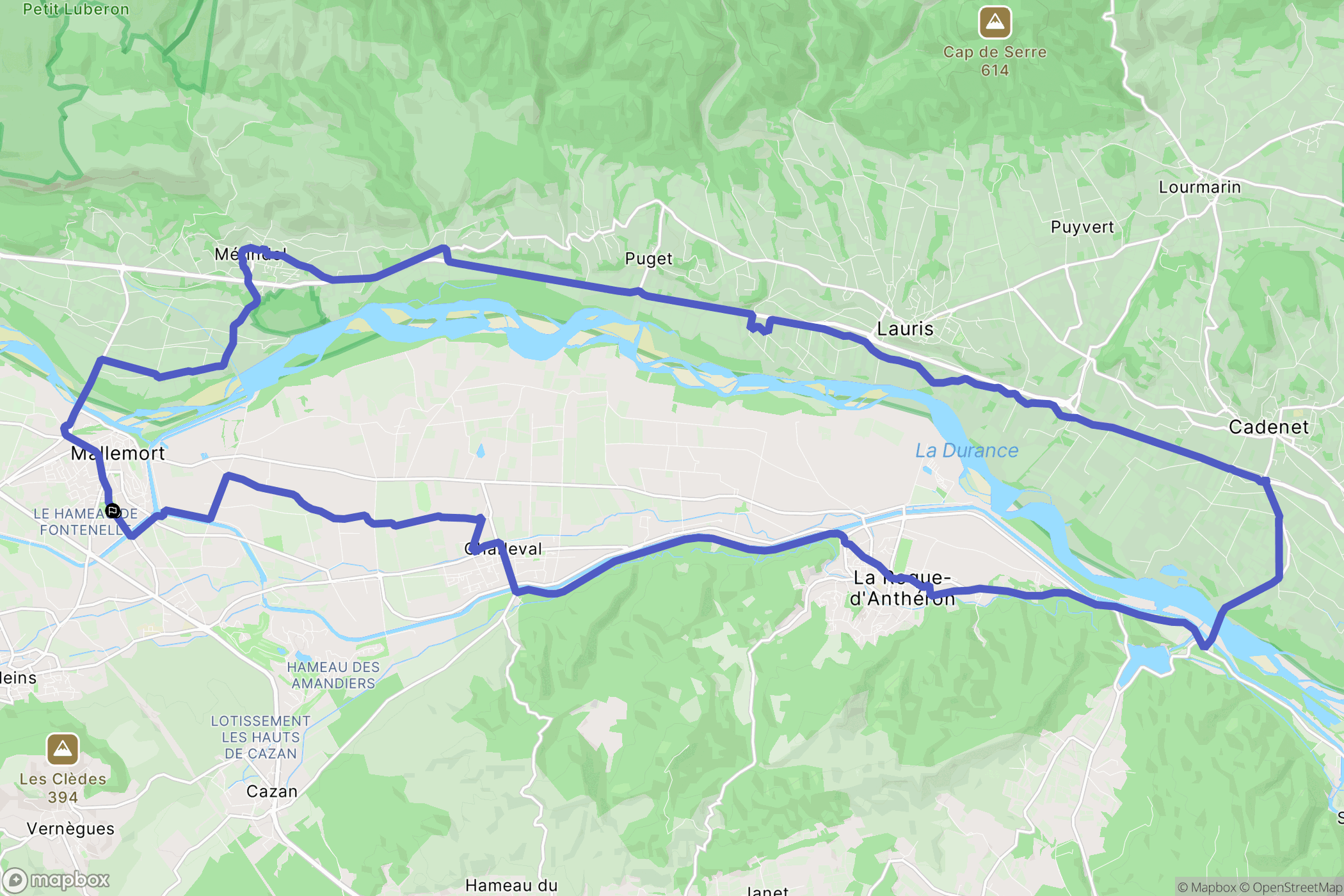 Mallemort : carte du parcours de randonnée - France