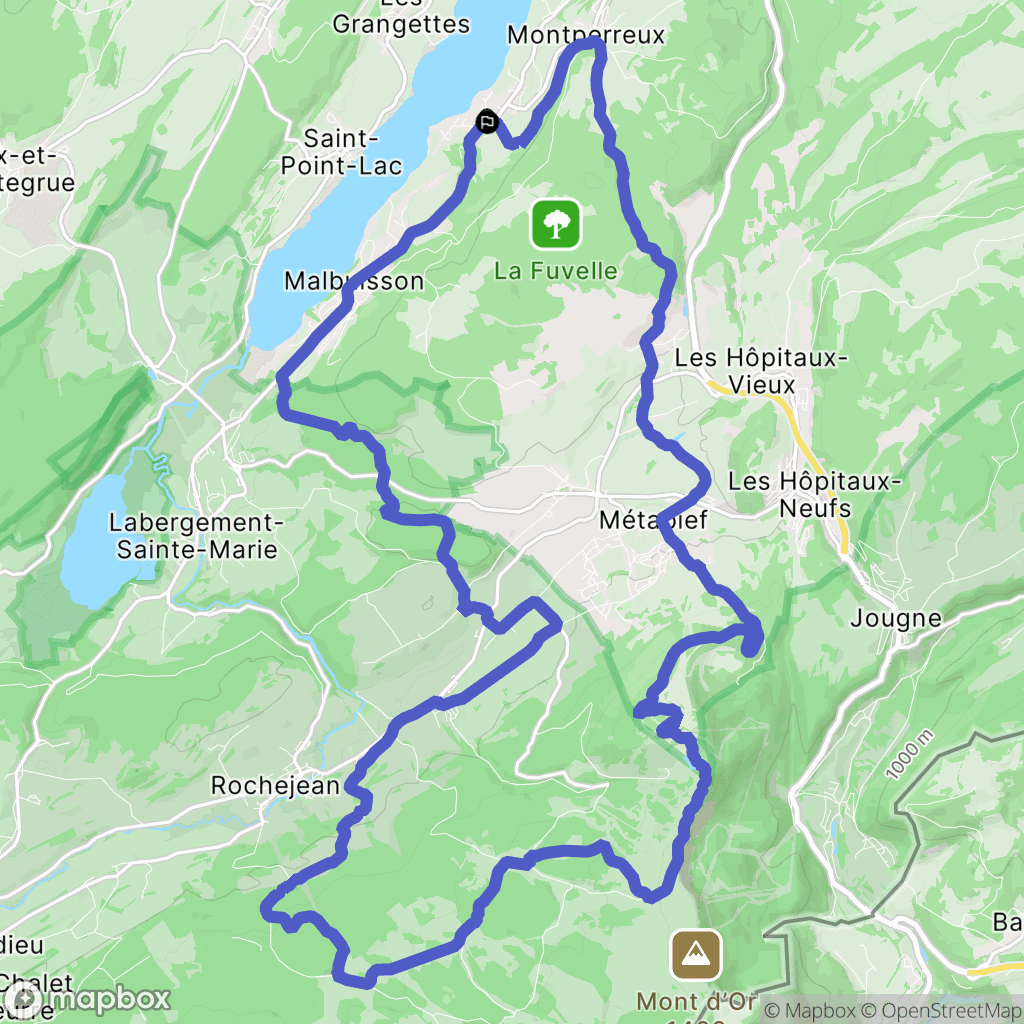Montperreux: routekaart voor buitenactiviteiten - France