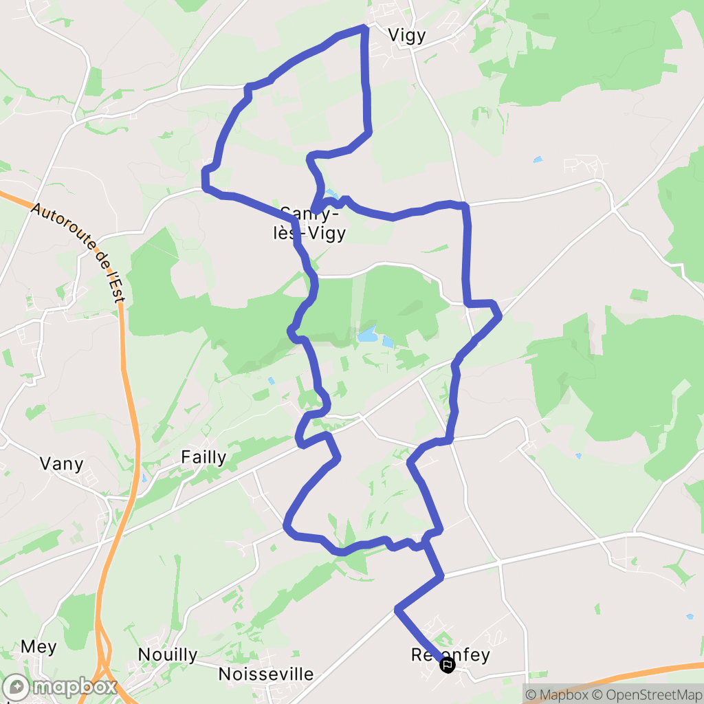 Retonfey : carte du parcours de randonnée - France