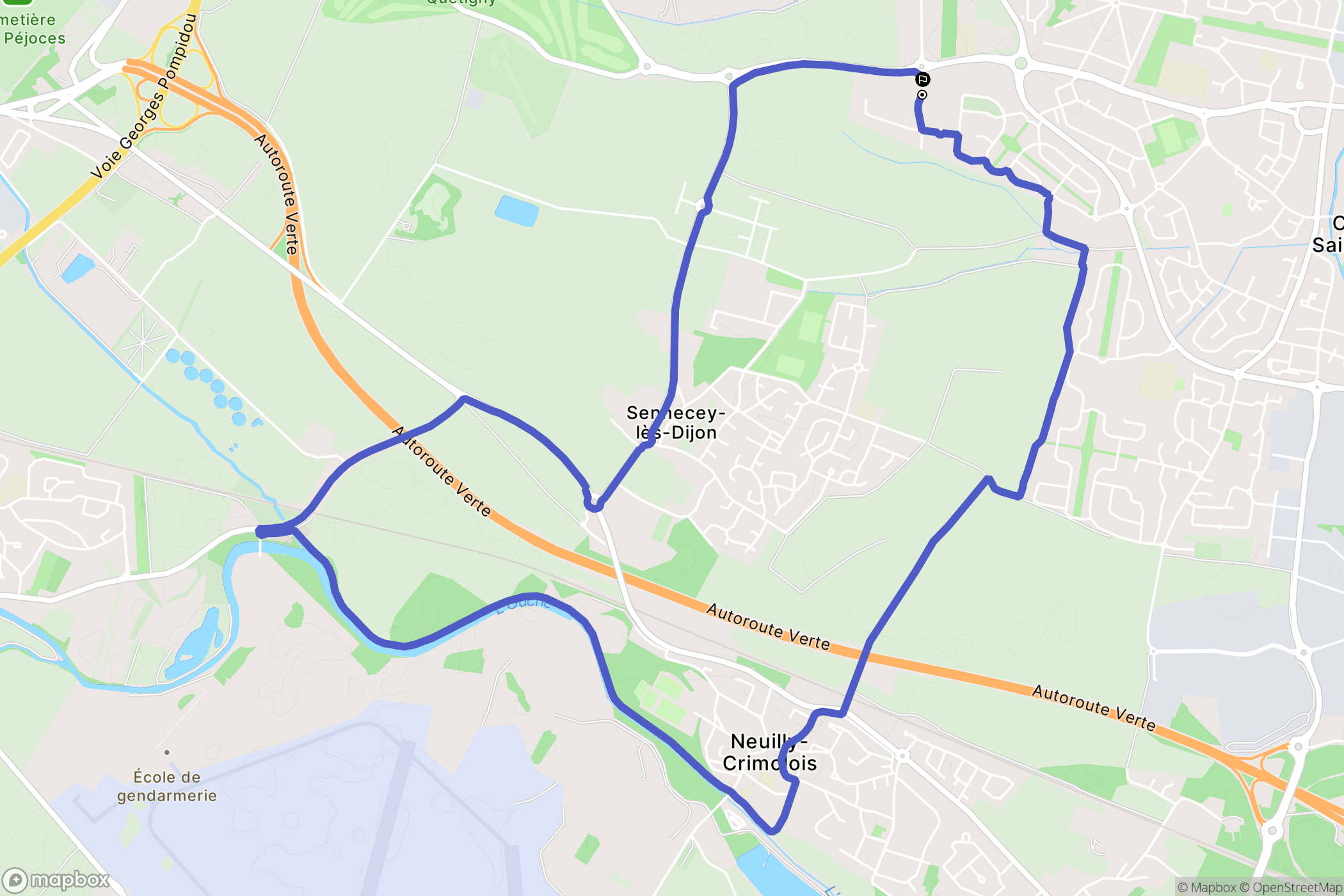 Chevigny-Saint-Sauveur : carte du parcours de randonnée - France