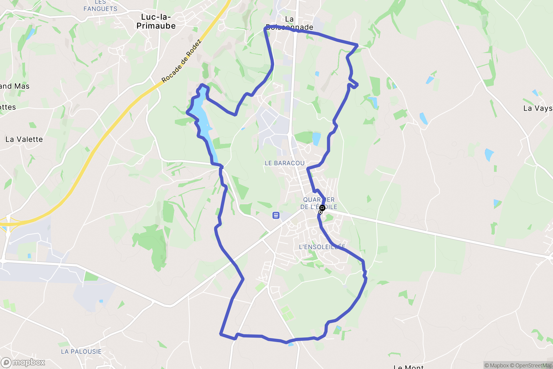 Luc-la-Primaube : carte du parcours de randonnée - France