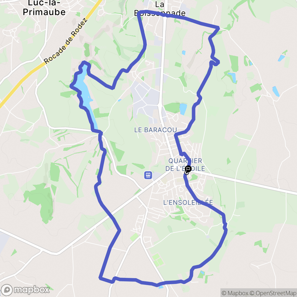Luc-la-Primaube : carte du parcours de randonnée - France