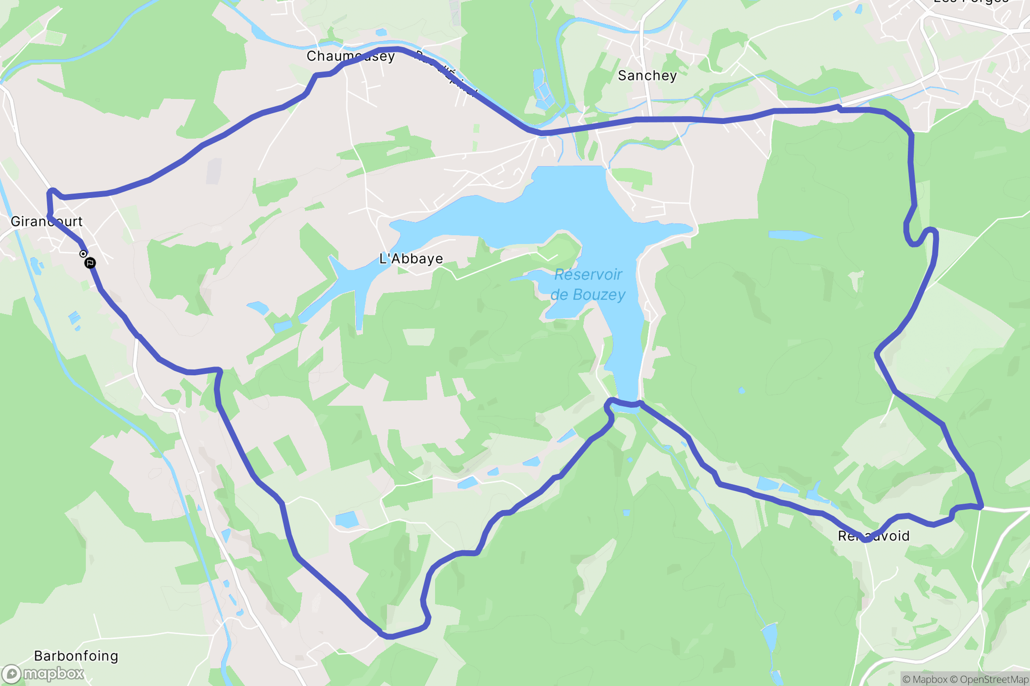 Girancourt : carte du parcours de randonnée - France
