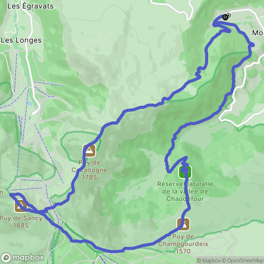 Chambon-sur-Lac : carte du parcours de randonnée - France