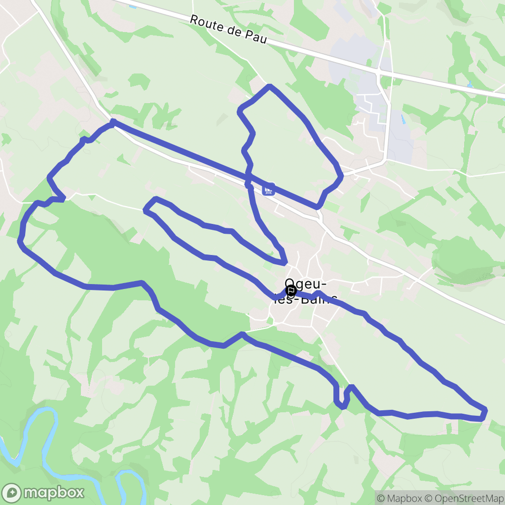 Ogeu-les-Bains : carte du parcours de randonnée - France