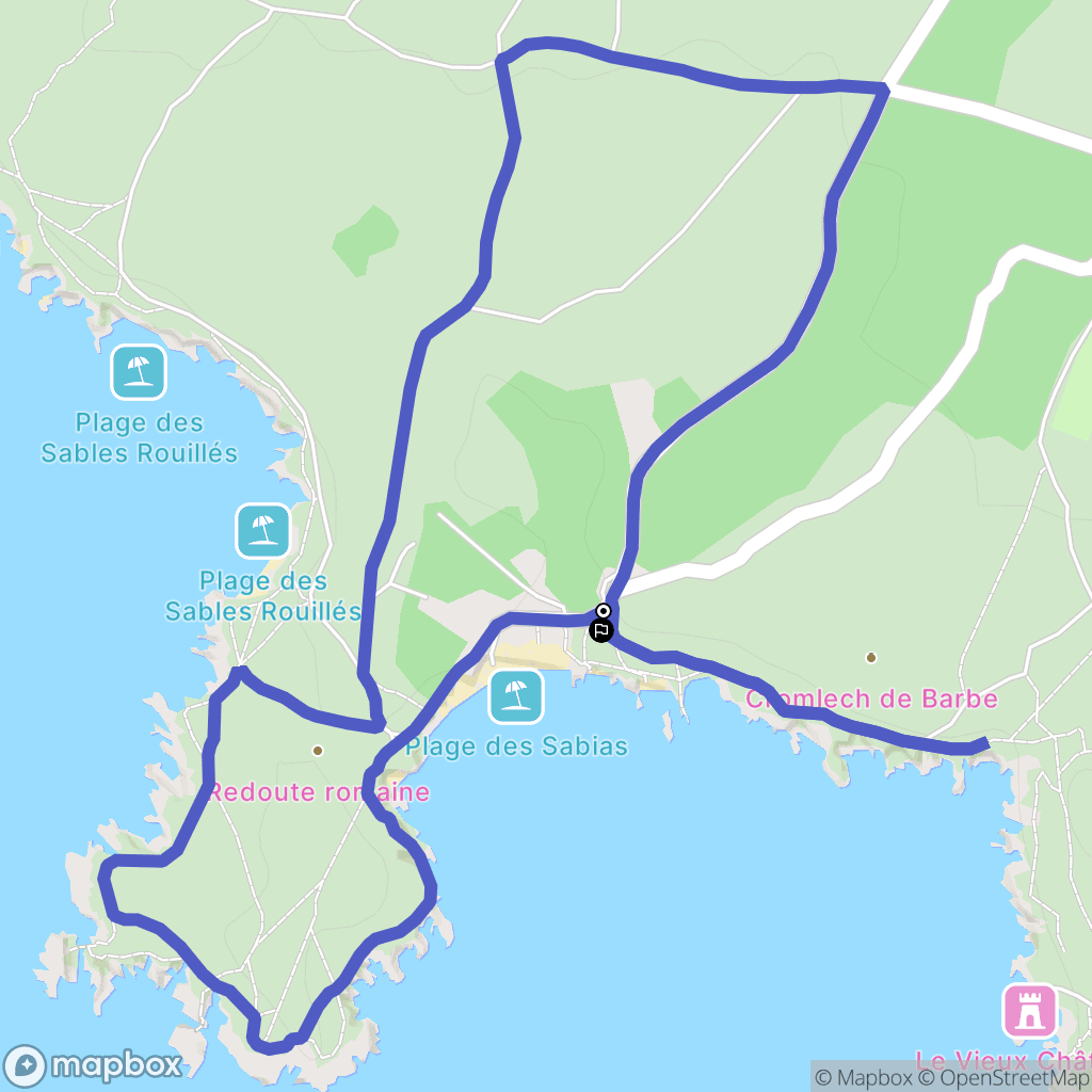 L'Île-d'Yeu : carte du parcours de randonnée - France