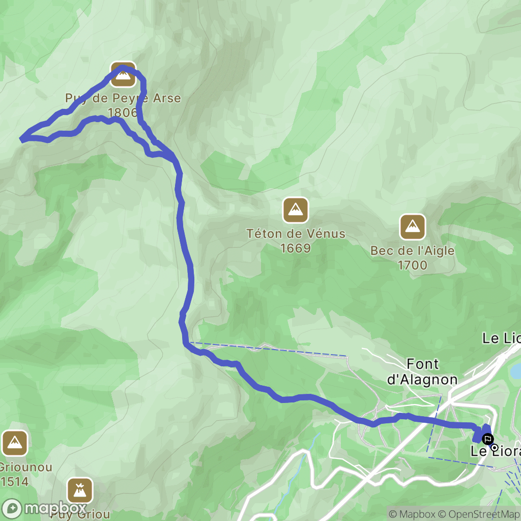Laveissière : carte du parcours de randonnée - France