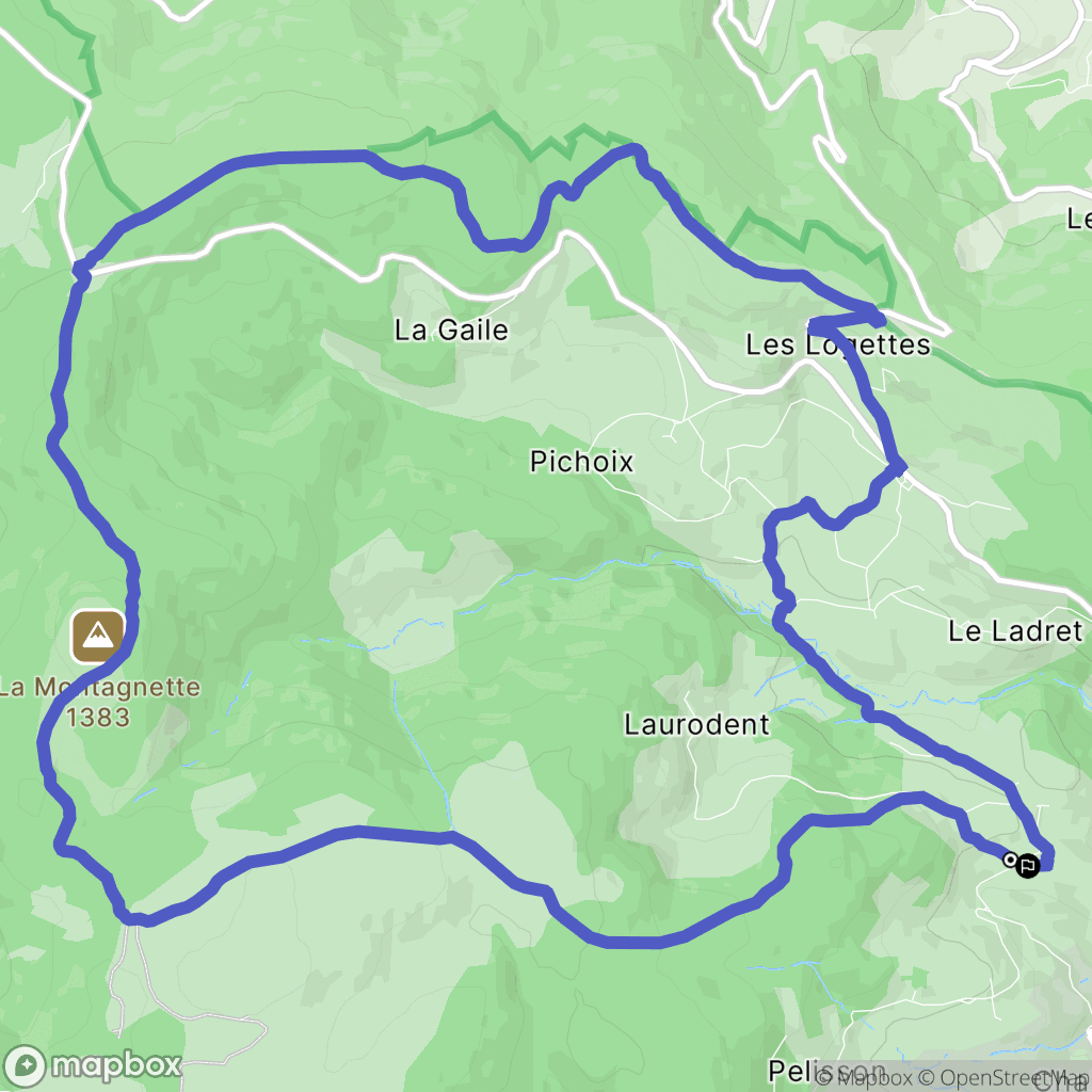 Chalmazel-Jeansagnière : carte du parcours de randonnée - France
