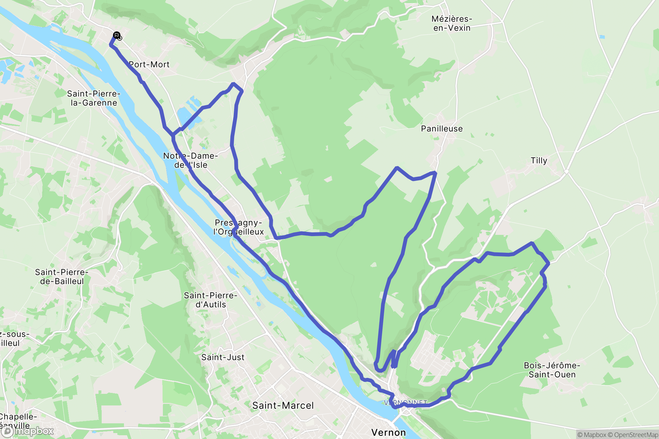Port-Mort : carte du parcours de randonnée - France