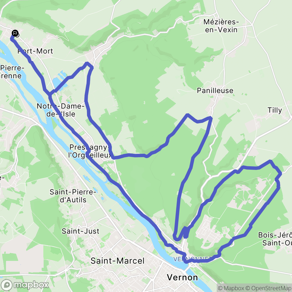 Port-Mort : carte du parcours de randonnée - France