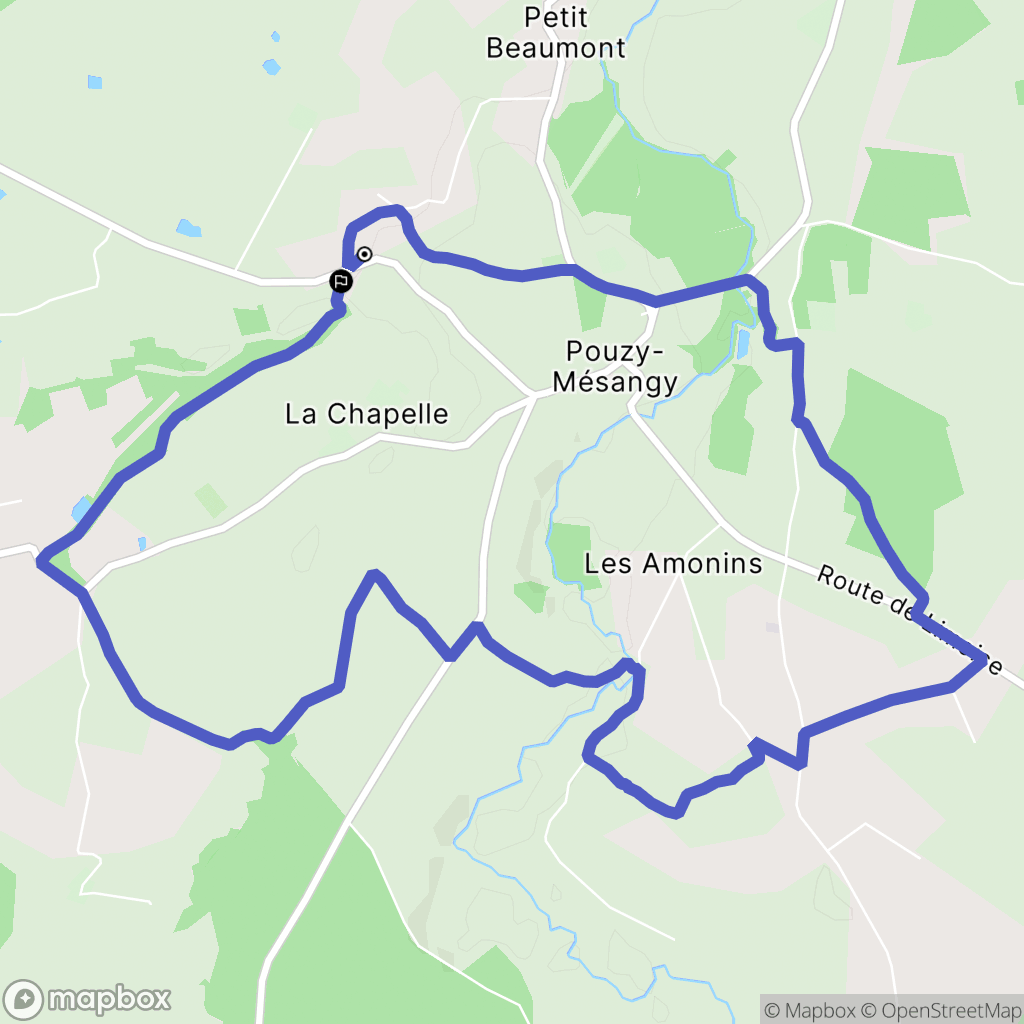 Pouzy-Mésangy : carte du parcours de randonnée - France