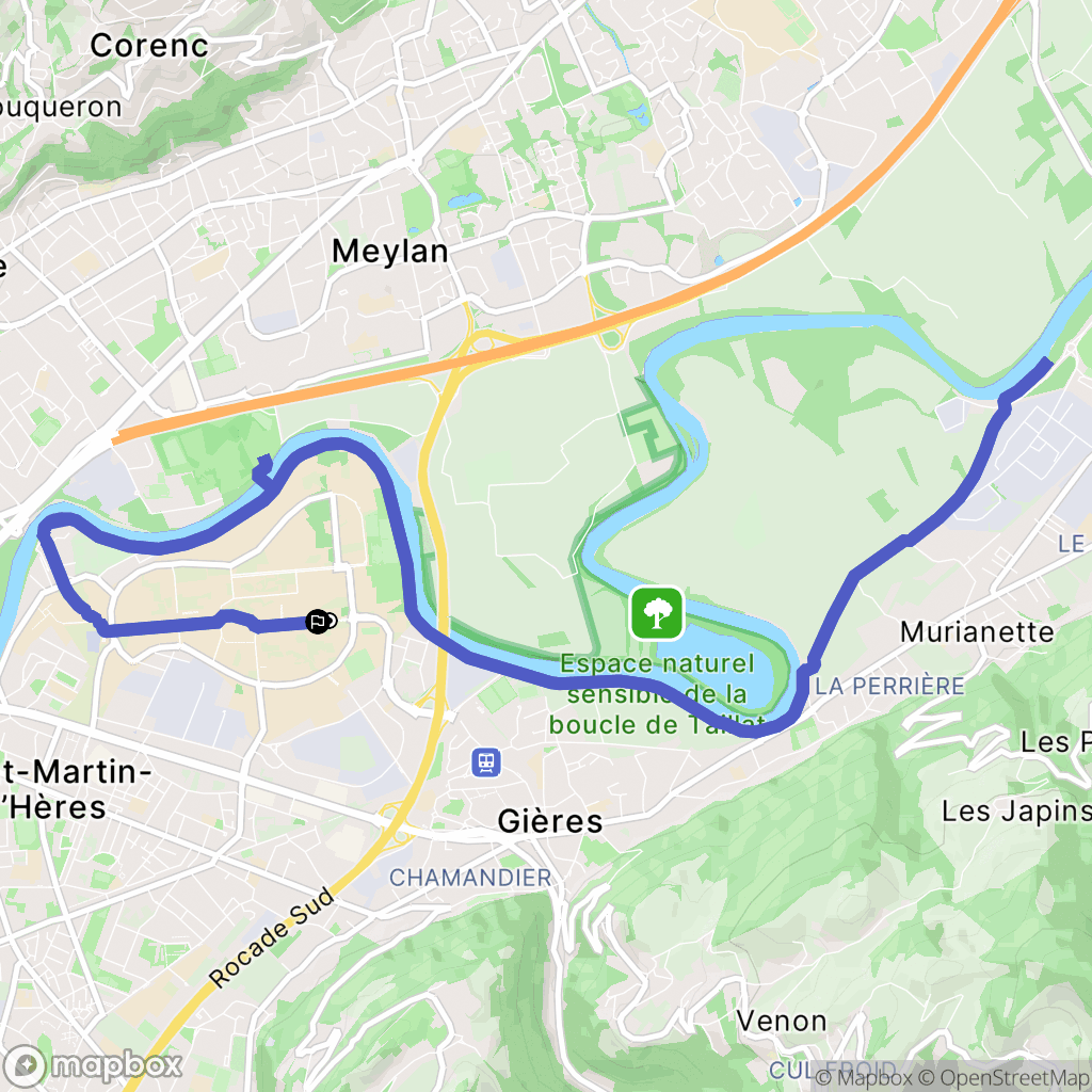 Gières : carte du parcours de randonnée - France