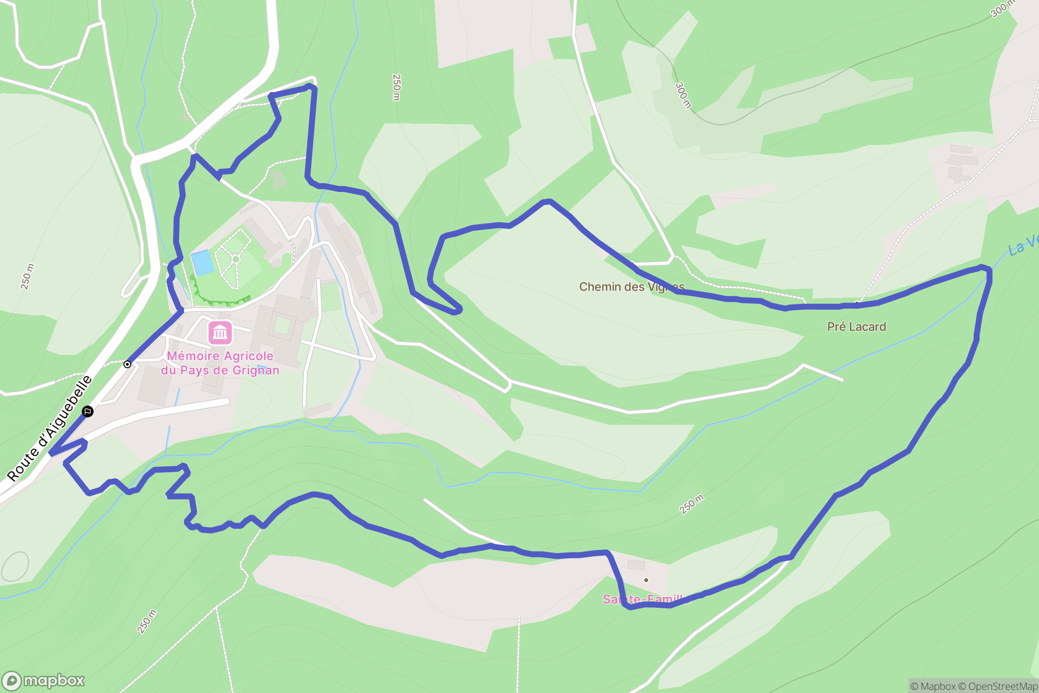 Réauville : carte du parcours de randonnée - France