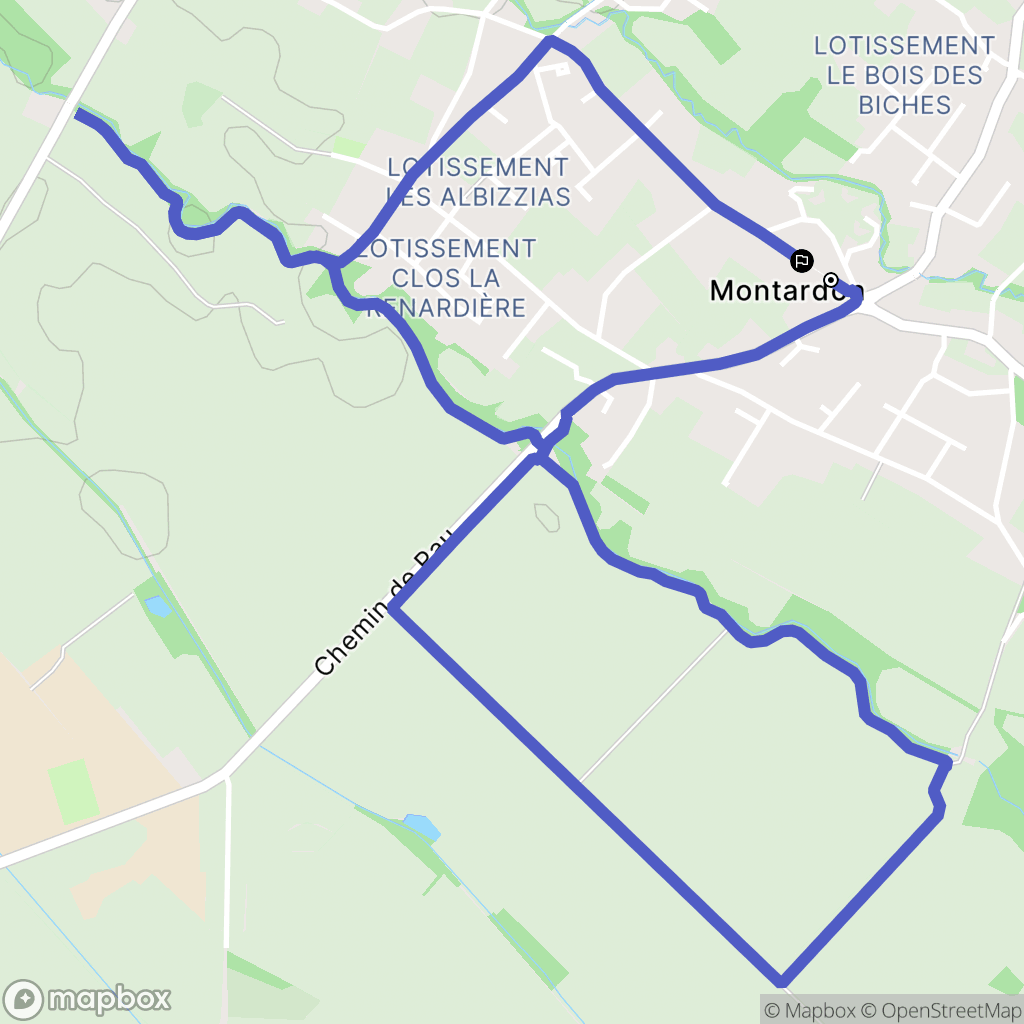 Montardon : carte du parcours de randonnée - France