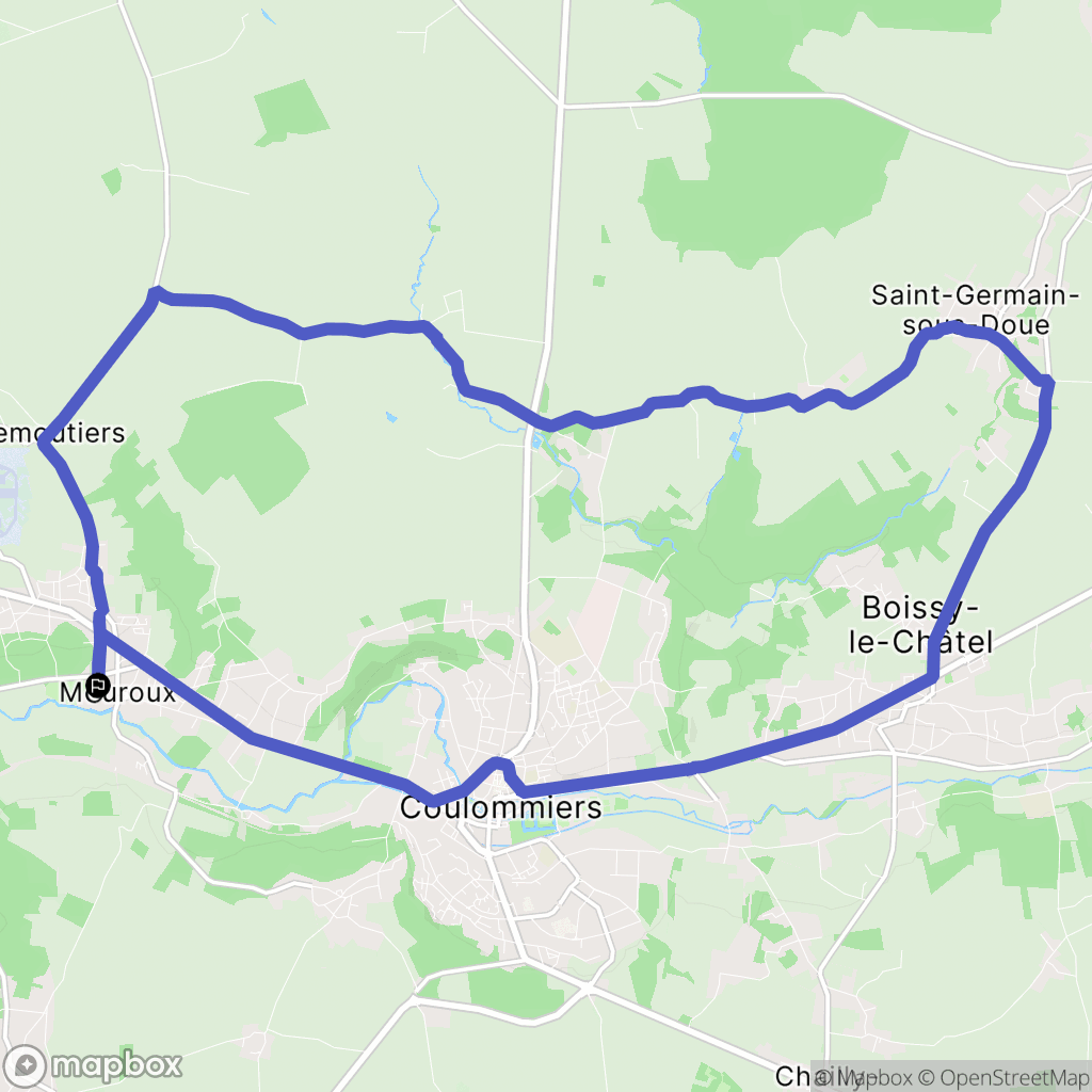 Mouroux : carte du parcours de randonnée - France