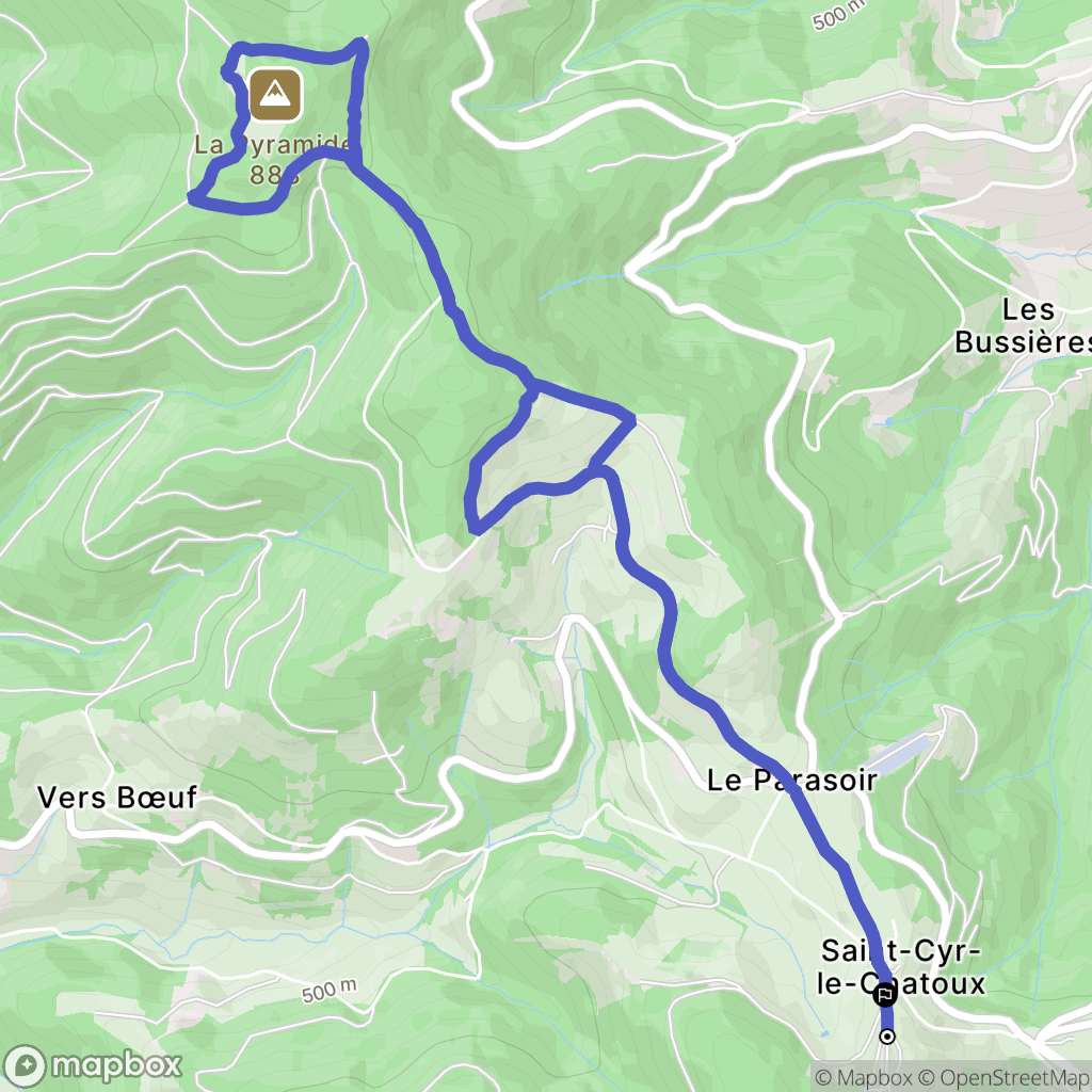 Saint-Cyr-le-Chatoux : carte du parcours de randonnée - France