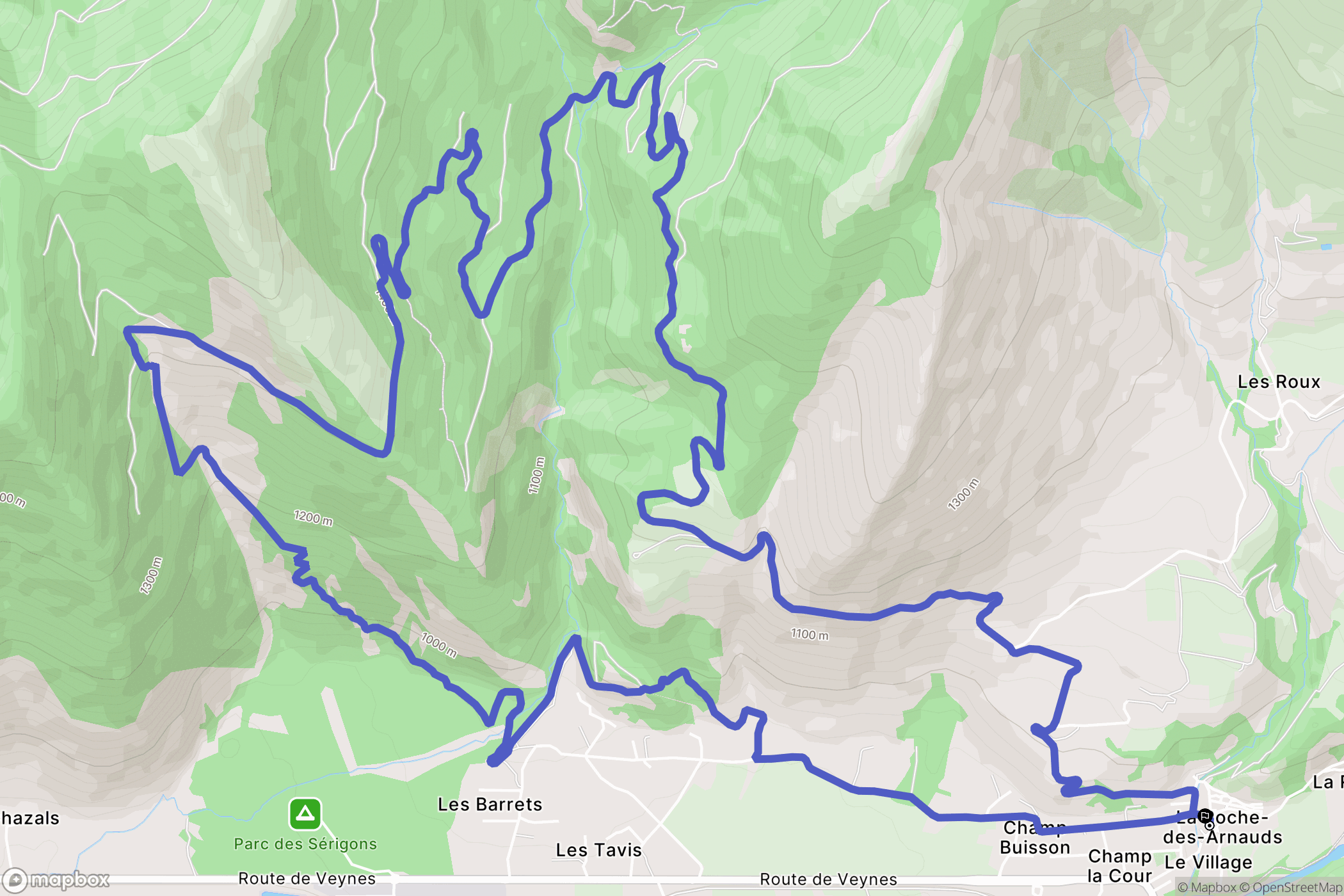 La Roche-des-Arnauds : carte du parcours de randonnée - France