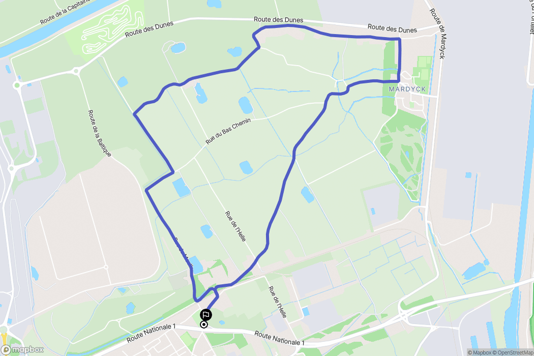 Loon-Plage : carte du parcours de randonnée - France