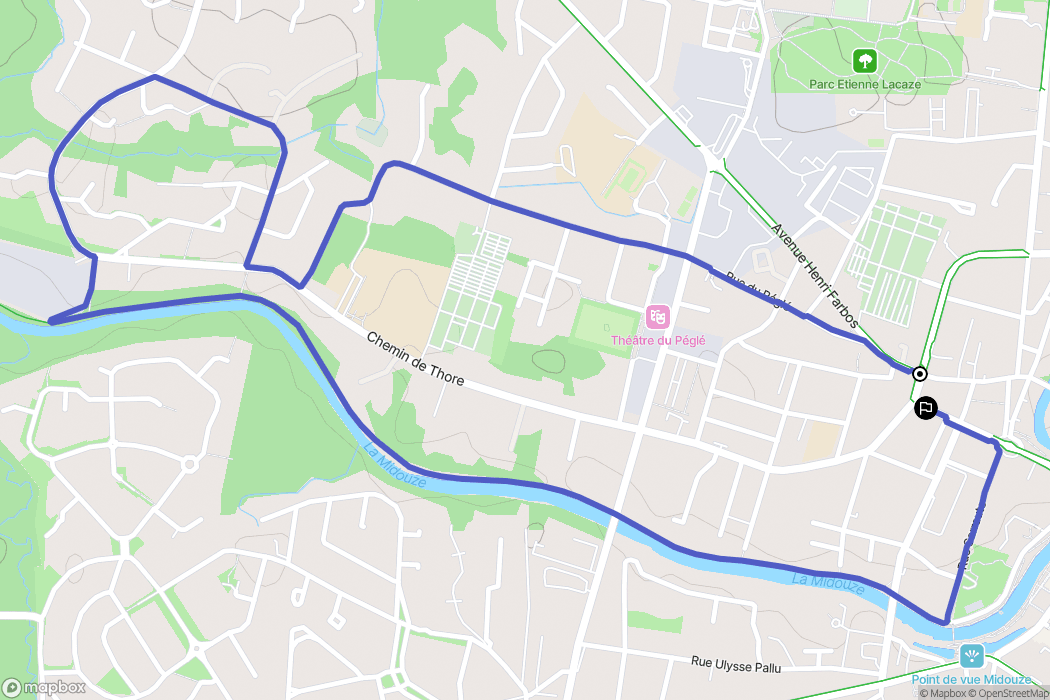 Mont-de-Marsan : carte du parcours de randonnée - France