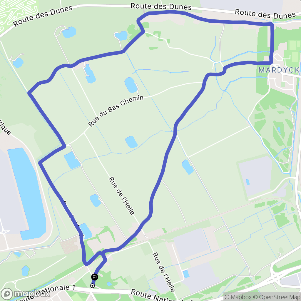 Loon-Plage : carte du parcours de randonnée - France