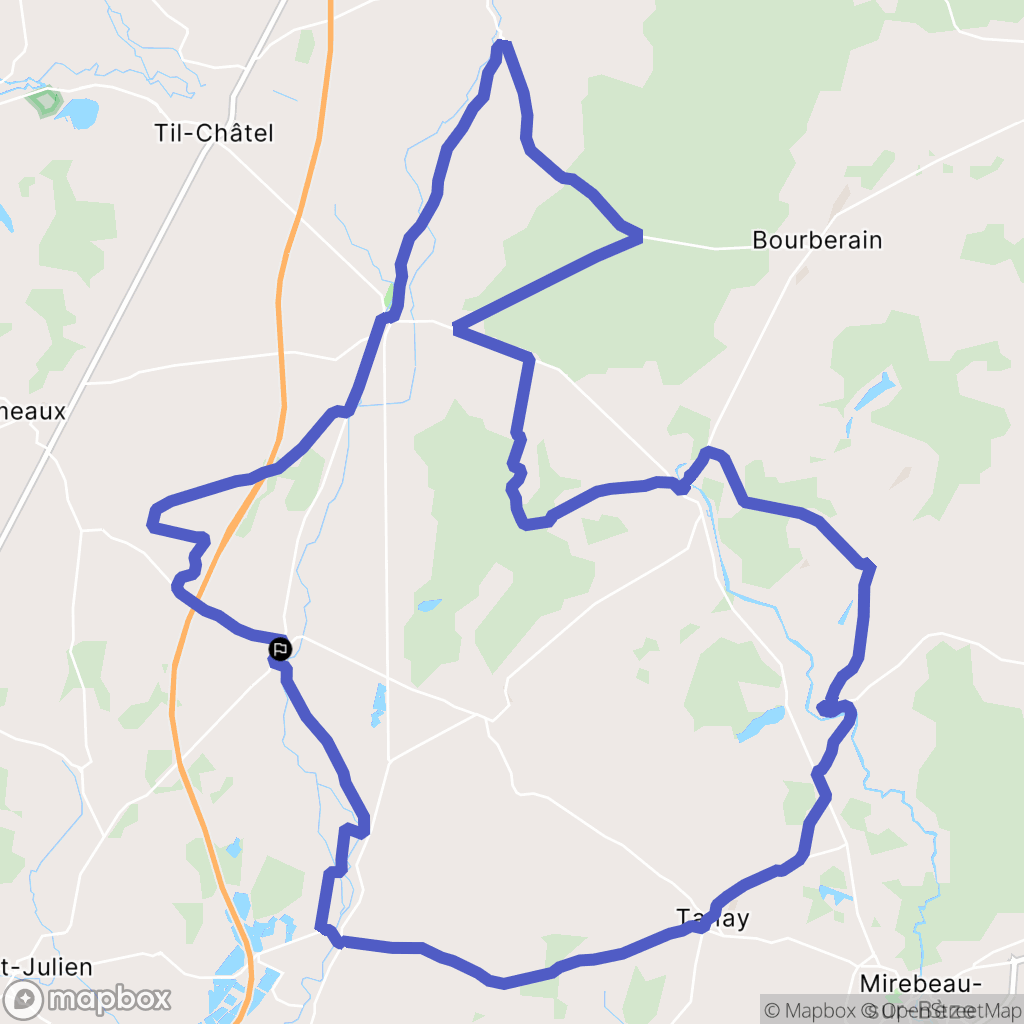 Spoy : carte du parcours de randonnée - France