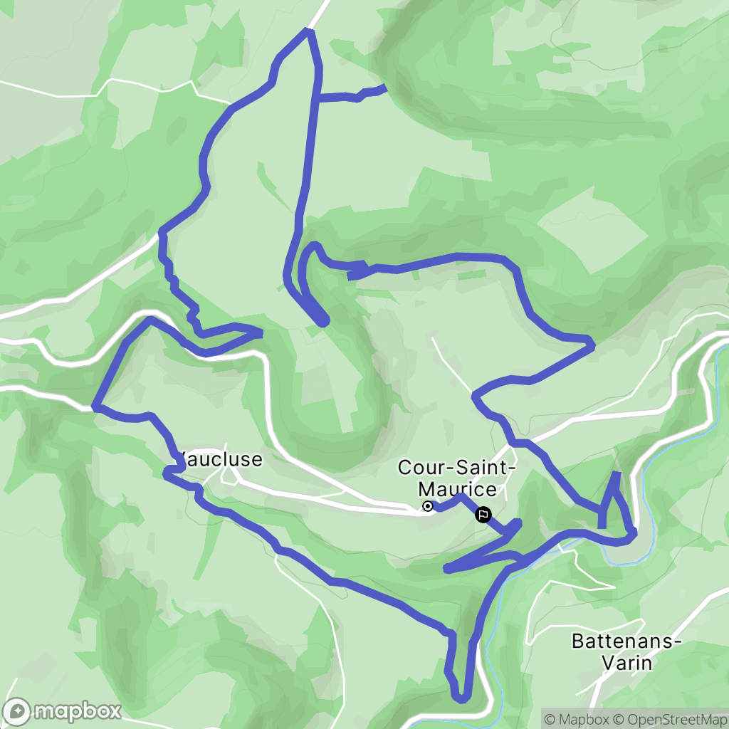 Cour-Saint-Maurice : carte du parcours de randonnée - France