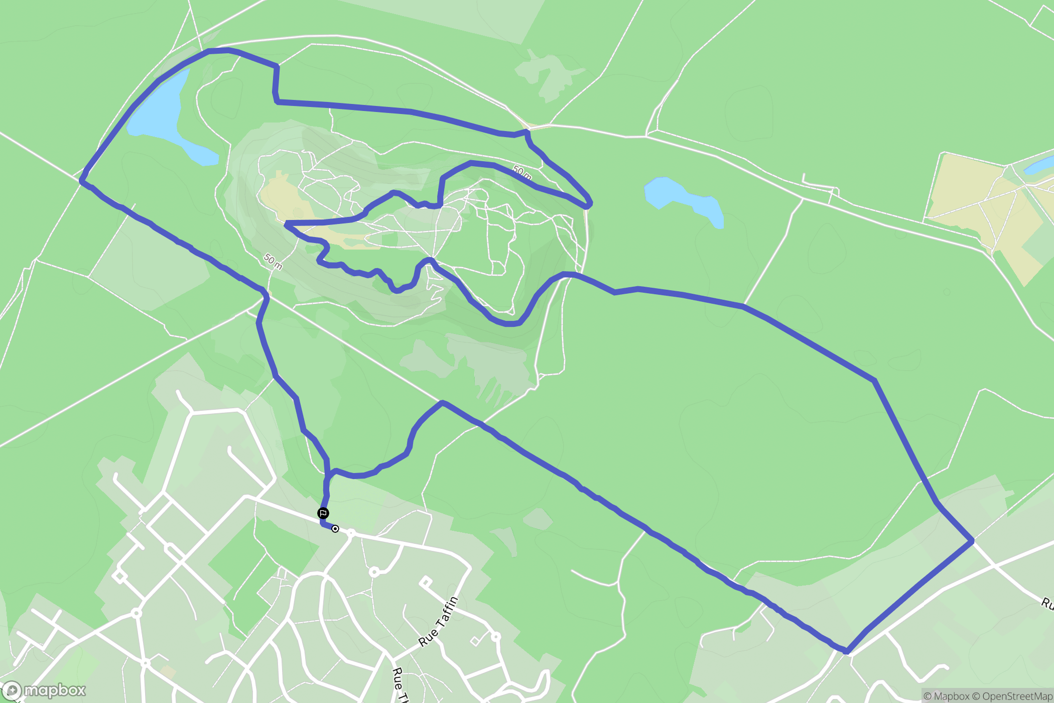 Raismes : carte du parcours de randonnée - France