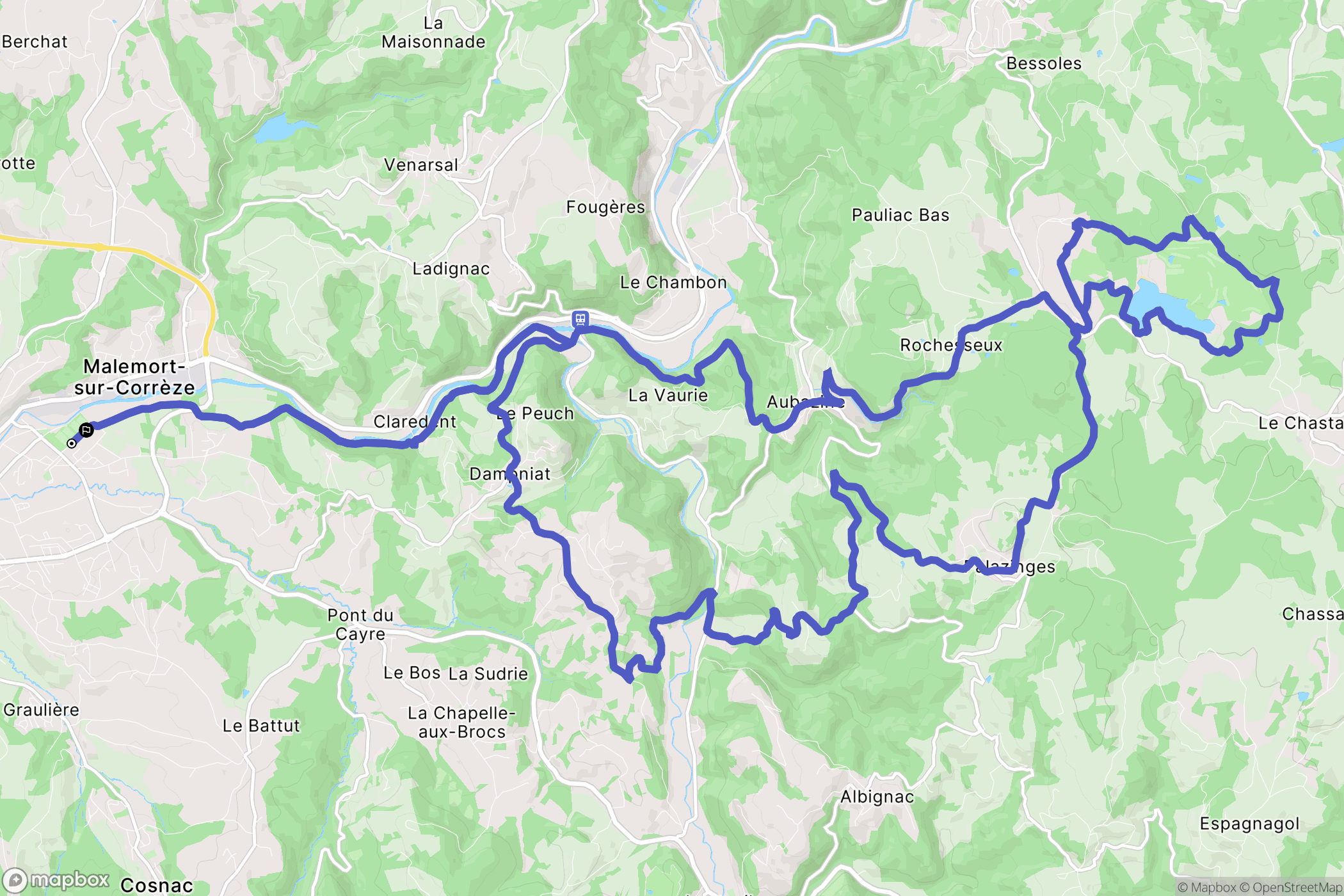 Malemort : carte du parcours de randonnée - France