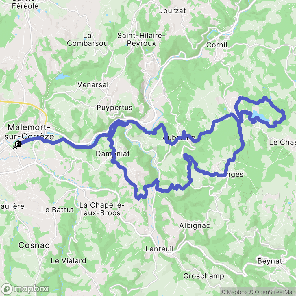 Malemort : carte du parcours de randonnée - France