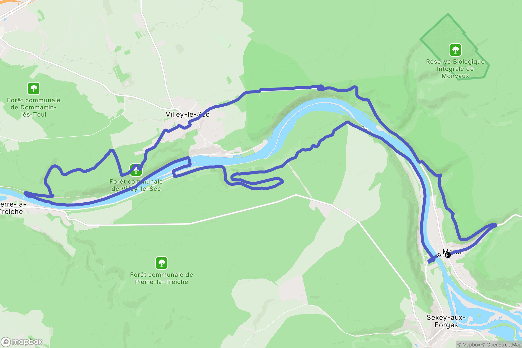 Maron : carte du parcours de randonnée - France
