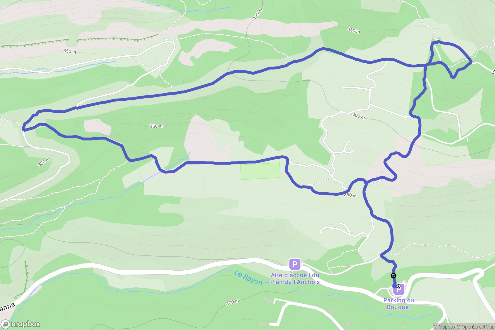 Saint-Antonin-sur-Bayon : carte du parcours de randonnée - France