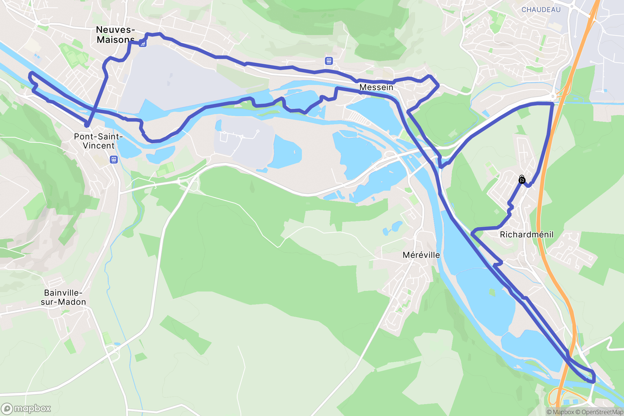 Richardménil : carte du parcours de randonnée - France